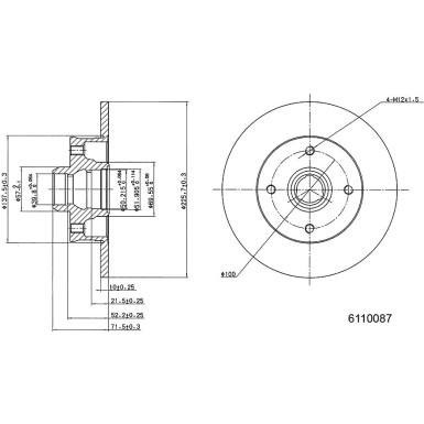 Metzger | Bremsscheibe | 6110087