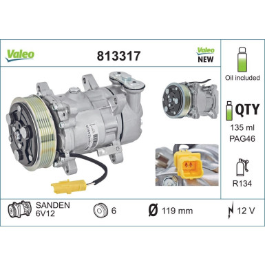 Valeo | Kompressor, Klimaanlage | 813317