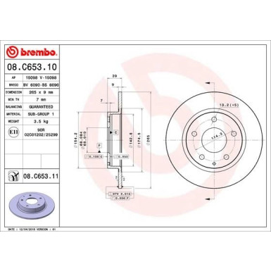 Brembo | Bremsscheibe | 08.C653.11