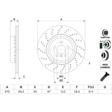 BOSCH | Bremsscheibe | 0 986 479 G12