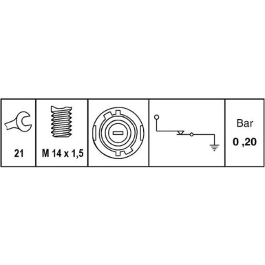 Hella | Öldruckschalter | 6ZL 009 600-051