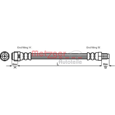 Metzger | Bremsschlauch | 4110586