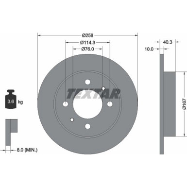 Textar | Bremsscheibe | 92117103