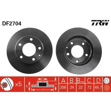 TRW | Bremsscheibe | DF2704