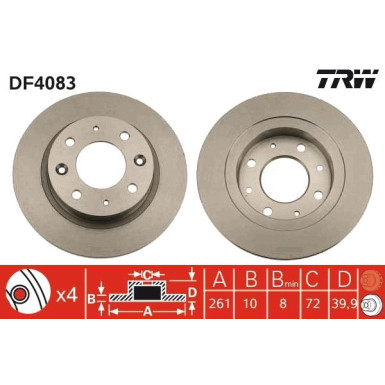 TRW | Bremsscheibe | DF4083