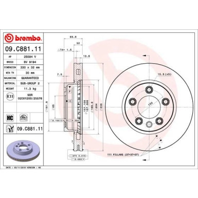 Brembo | Bremsscheibe | 09.C881.11