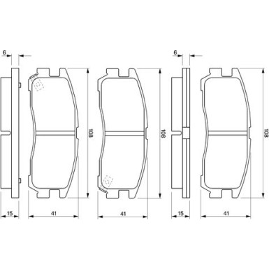 BOSCH | Bremsbelagsatz, Scheibenbremse | 0 986 424 467