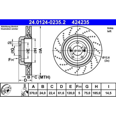 ATE | Bremsscheibe | 24.0124-0235.2