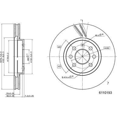 Metzger | Bremsscheibe | 6110193