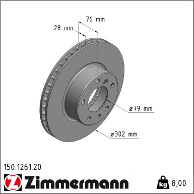 Zimmermann | Bremsscheibe | 150.1261.20