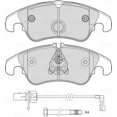 Valeo | Bremsbelagsatz, Scheibenbremse | 601714