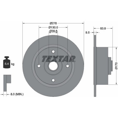 Textar | Bremsscheibe | 92010300