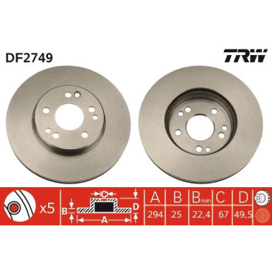 TRW | Bremsscheibe | DF2749