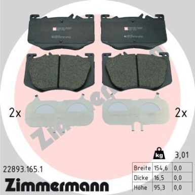 Zimmermann | Bremsbelagsatz, Scheibenbremse | 22893.165.1