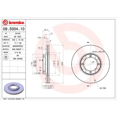 Brembo | Bremsscheibe | 09.5004.10