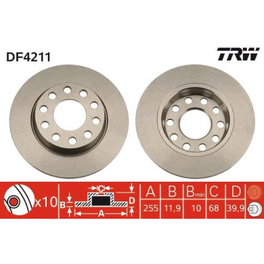 TRW | Bremsscheibe | DF4211