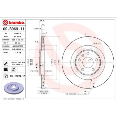 Brembo | Bremsscheibe | 09.B969.11