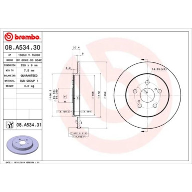 Brembo | Bremsscheibe | 08.A534.31