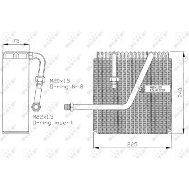 NRF | Verdampfer, Klimaanlage | ohne Expansionsventil | 36047