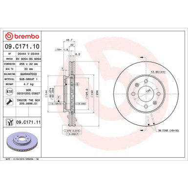 Brembo | Bremsscheibe | 09.C171.11 Brembo | Bremsscheibe | 09.C171.11