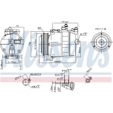 Nissens | Kompressor, Klimaanlage | 89022