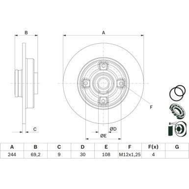 BOSCH | Bremsscheibe | 0 986 479 D69