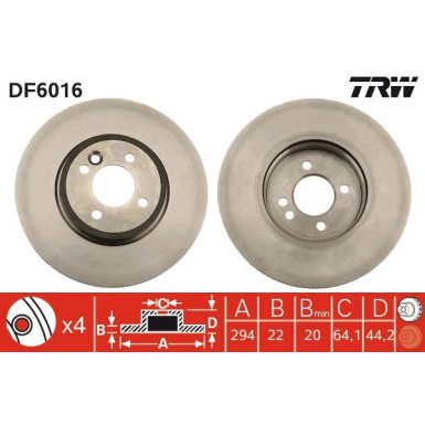 TRW | Bremsscheibe | DF6016