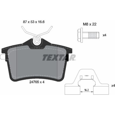 Textar | Bremsbelagsatz, Scheibenbremse | 2476501