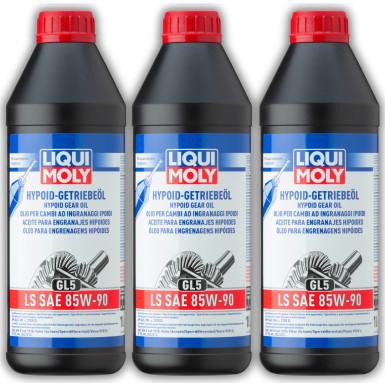 3x LIQUI MOLY Hypoid GL5 LS 1410 Achsgetriebeöl 1l, für hypoidverzahnte Getriebe, 85W-90, API GL-5 (3 Liter)