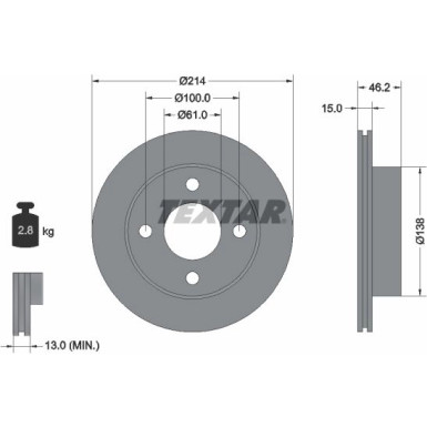 Textar | Bremsscheibe | 92068000