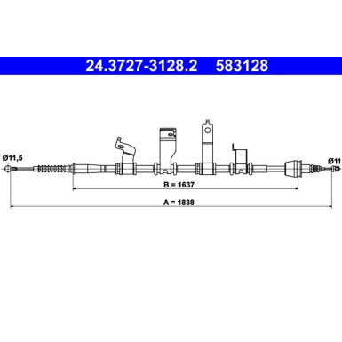 ATE | Seilzug, Feststellbremse | 24.3727-3128.2