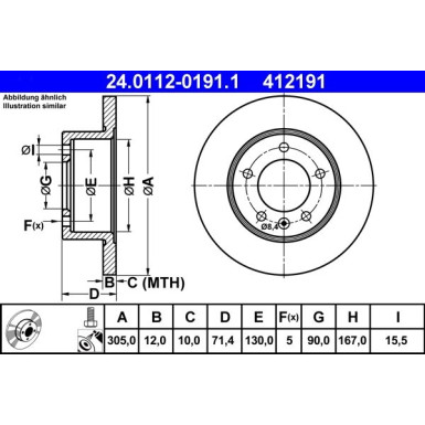 ATE | Bremsscheibe | 24.0112-0191.1