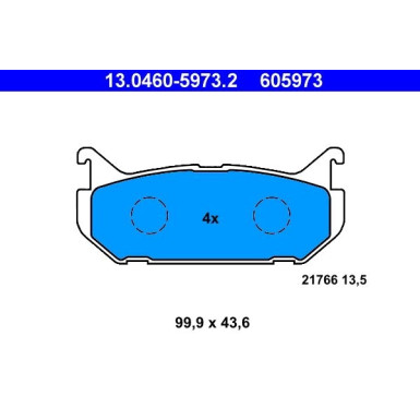 ATE | Bremsbelagsatz, Scheibenbremse | 13.0460-5973.2