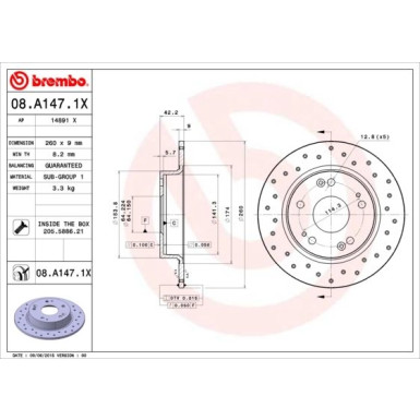 Brembo | Bremsscheibe | 08.A147.1X