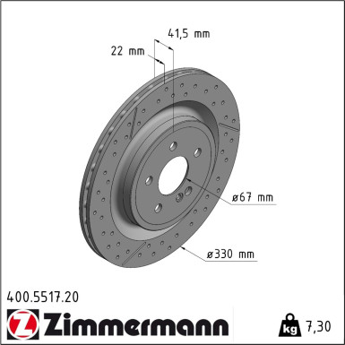 Zimmermann | Bremsscheibe | 400.5517.20