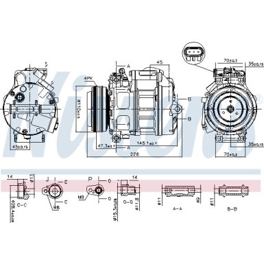 Nissens | Kompressor, Klimaanlage | 890329