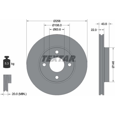 Textar | Bremsscheibe | 92096203