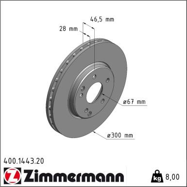 Zimmermann | Bremsscheibe | 400.1443.20