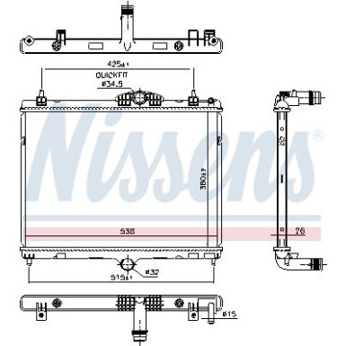 Nissens | Kühler, Motorkühlung | 606055