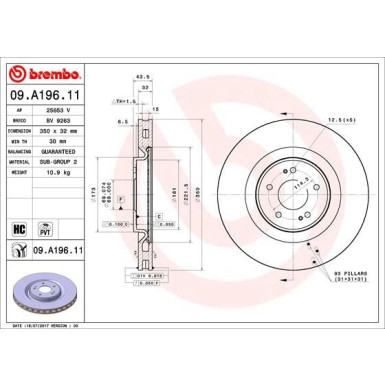 Brembo | Bremsscheibe | 09.A196.11