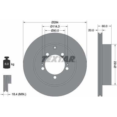 Textar | Bremsscheibe | 92134700