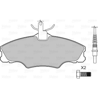 Valeo | Bremsbelagsatz, Scheibenbremse | 598068