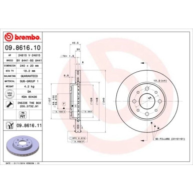 Brembo | Bremsscheibe | 09.8616.11