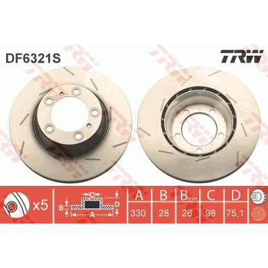 TRW | Bremsscheibe | DF6321S