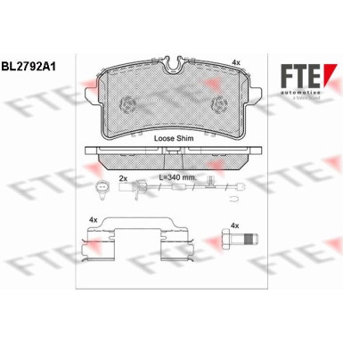 FTE | Bremsbelagsatz, Scheibenbremse | 9010985