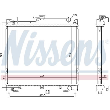 Nissens | Kühler, Motorkühlung | 64162