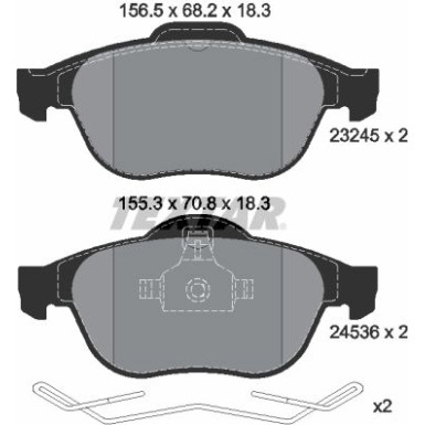 Textar | Bremsbelagsatz, Scheibenbremse | 2453601