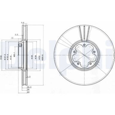 Delphi | Bremsscheibe | BG3504