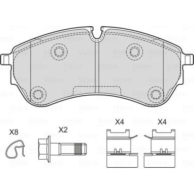 Valeo | Bremsbelagsatz, Scheibenbremse | 601762