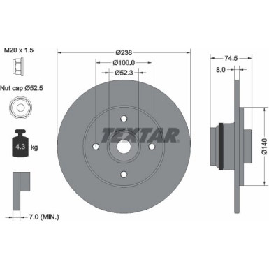 Textar | Bremsscheibe | 92154003